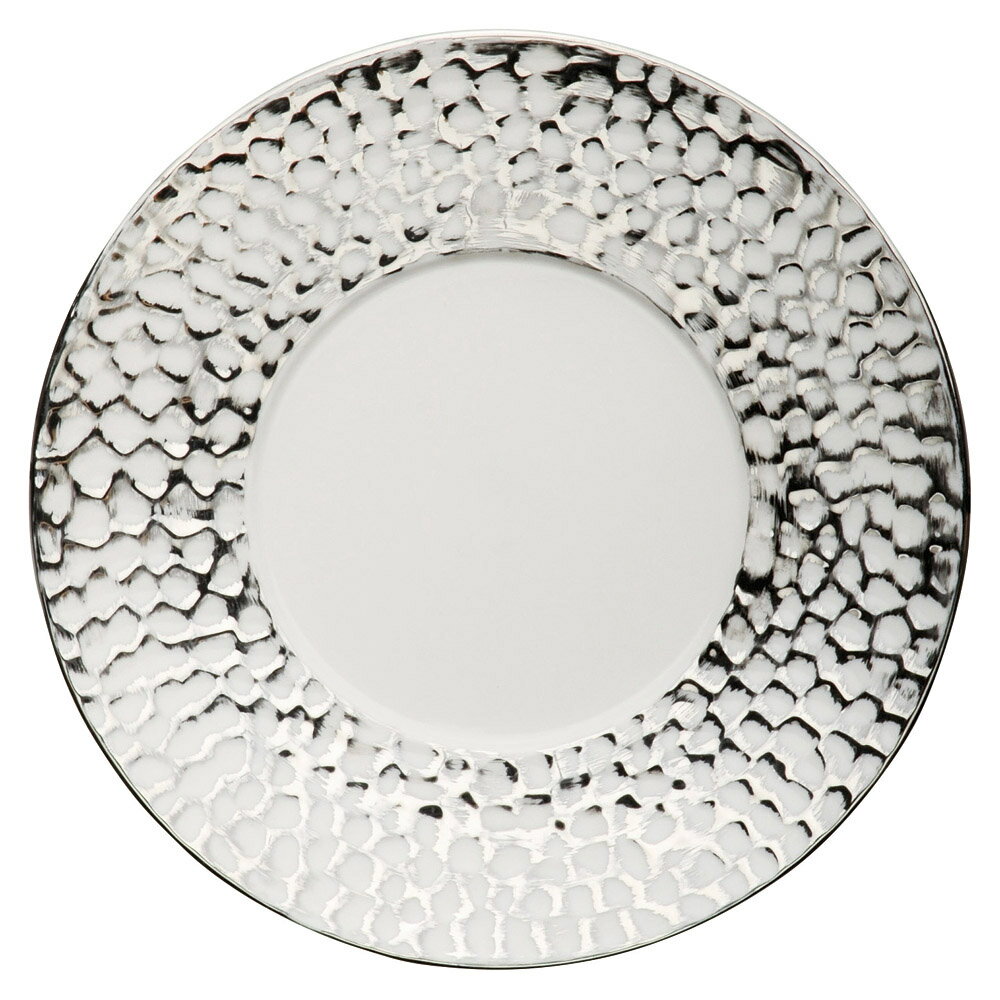 プラチナ グレール 27cm ディナー プレート 特白生地 chizel 日本製 美濃焼　プラチナ彩をリム全面に施した 優雅でゴージャスな逸品