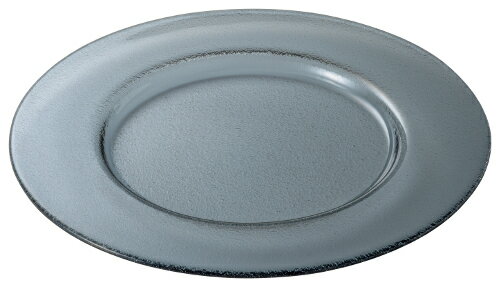 ガラスアラカルト シーニュグレー 27.5cm リムプレート 27.5x1.6cm トルコ製 ガラス製ディナー皿