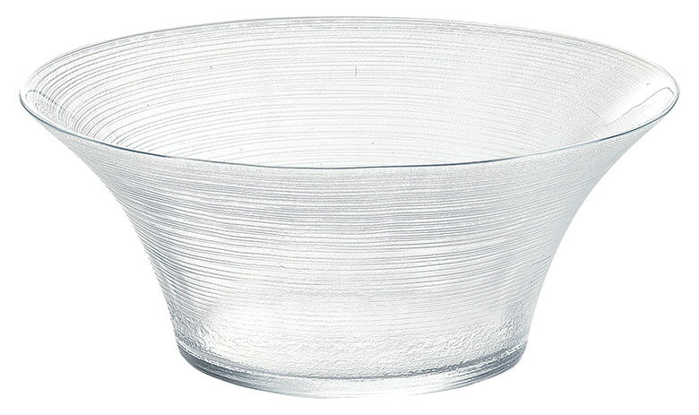 ガラス イマージュ 22cm 反口ボウル ガラス深鉢 22.5x9.5cm カフェ丼 サラダ ヌードル 冷製パスタ かき氷まで多目的に使える便利なガラス鉢 中鉢　トルコ製