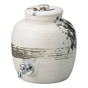 墨刷毛飛 2升 丸形 焼酎サーバー 18x27cm 4600cc 日本製 保存用かめ お酒のタンク業務用 陶製サーバー