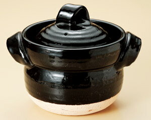 信楽黒釉（艶黒） 5合 深型炊飯土鍋 日本製 信楽焼伝統の日本美 重厚で高級感のある炊飯鍋毎日炊ける 簡単 シンプル 手間なしおいしいごはん遠赤効果でふっくら もっちり 土鍋ごはん