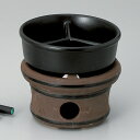 三つ仕切り 耐熱ボウル&コンロ 卓上鍋セット 鍋14.7x4.5cm コンロ15x8.5cm 3種のソースが同時に楽しめる 便利な仕切り付き小鍋 変わり鍋 フォ...