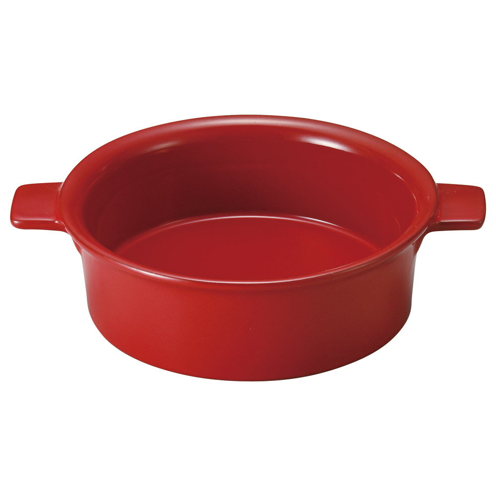 ジンジャー 15cm 手付 丸グラタン 赤 18.8x14.8x5cm 500cc　日本製