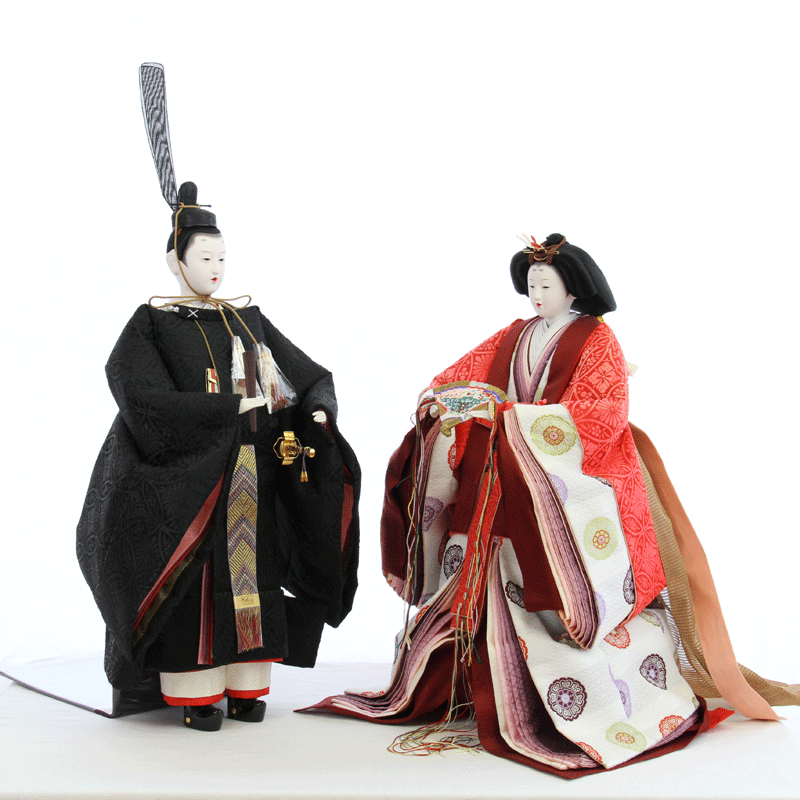 人形とベビー用品の桜うさぎの雛人形 ひな人形 おしゃれ モダン コンパクト 草園作 立雛 正倉院文様 唐織 東山 親王飾り ひな人形 和モダン モダン｜アングル2