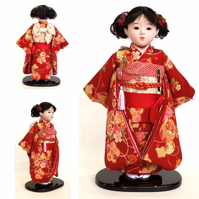 雛人形 コンパクト おしゃれ 市松人形 初節句 お祝い 節句人形飾り お祝い人形飾り お出迎え人形 BC26012-20 松寿3