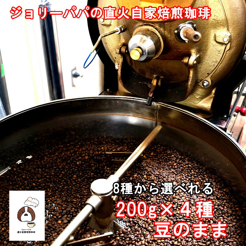 珈琲豆 200g×4種類 コーヒー豆 送料無料 お試し 豆のまま 少量 焙煎 深煎り 深煎 アイス アイスコーヒー 深オリジナル ブレンド ソフトブレンド キリマンブレンド モカ コロンビア キリマンジャロ ブラジル サントスNO2 アイスブレンド