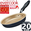 【あす楽】evercook ガス火専用 軽量 フライパン20cm ネイビー EGFP20NV | エバークック 500日保証