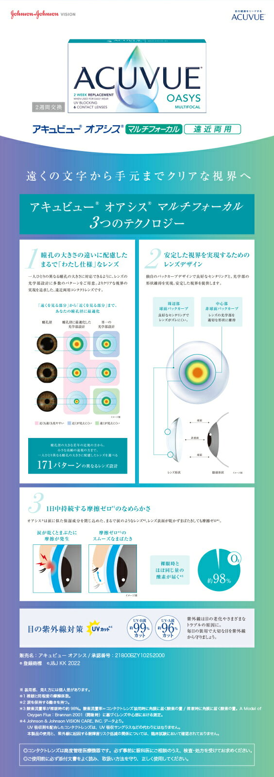 アキュビューオアシス マルチフォーカル 6枚入 2箱 遠近両用 2週間 2ウィーク 2week ジョンソン・エンド・ジョンソン sakuracl-10009820 I.C(アイシー)〜さくら〜 サンプル画像2