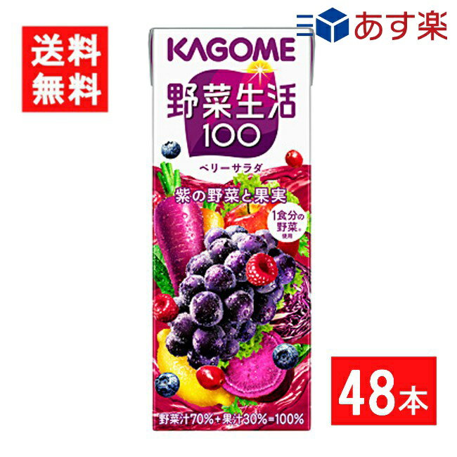 カゴメ 野菜生活100 ベリーサラダ 200ml 2ケース 48本 あす楽 宅急便配送