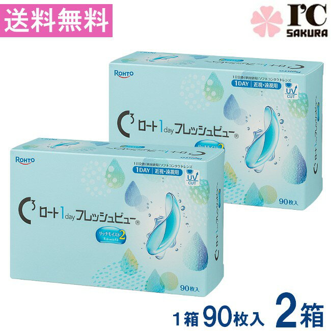 乐天商城 - ロート ワンデーフレッシュビュー リッチモイスト2【90枚入】×2箱 大容量 RHOTO 1DAY フレッシュビュー 送料無料