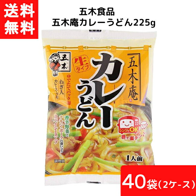 五木食品 五木庵カレーうどん 225g ×40袋（2ケース） 袋麺 レトルト インスタント 食材 和食材 カレー うどん 即席めん 五木食品