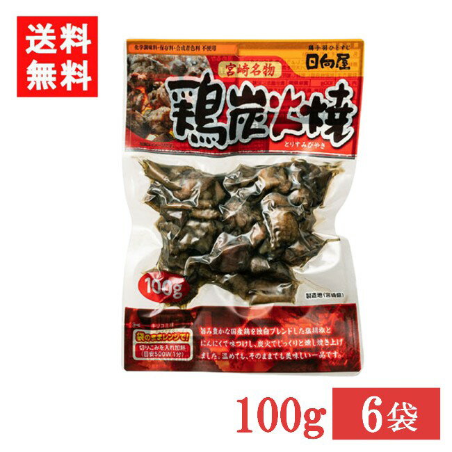 宮崎名物 日向屋 鶏炭火焼 100g 6袋 国産 無添加 焼き鳥 焼鳥 やきとり