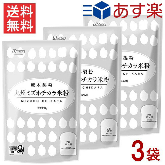 九州ミズホチカラ米粉 300g×3袋 グルテンフリー 熊本製粉 九州産 ミズホチカラ100%