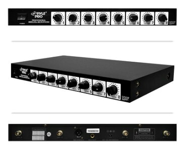 Pyle-Pro パイルプロ Rack Mount 8チャンネルワイヤレスマイクシステム with 4 Lavalier/Headsets and 4 Handheld Mics (PDWM8700)・お取寄