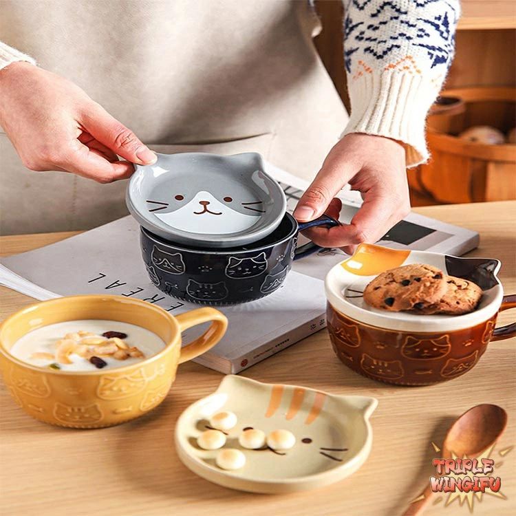 SAKURA Factoryの【全品5%ポイント】コップ 茶碗 マグ 珈琲カップ コーヒーカップ 陶器 かわいい 電子レンジ OK 300ML 雑貨 磁器 動物 ネコ柄 猫 柴犬 THKJ マグカップ カップ おしゃれ セット｜アングル2