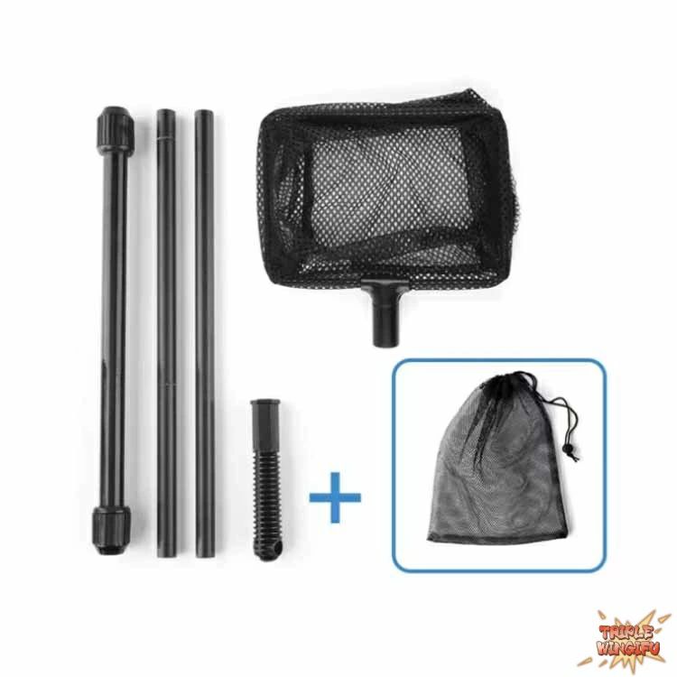 SAKURA Factoryの【全品5%ポイント】丈夫 フィッシング 折りたたみ ランディングネット 収納袋付き 玉網 コンパクト 収納 タモ網 釣り具 釣り用品 すくい網 THKJ 高密度メッシュ 魚すくい網｜アングル2