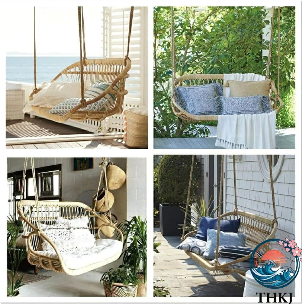 【全品5%ポイント】手織り籐製ハンギングスイングチェア 屋内屋外兼用横臥座り両用ロープチェア [2]
