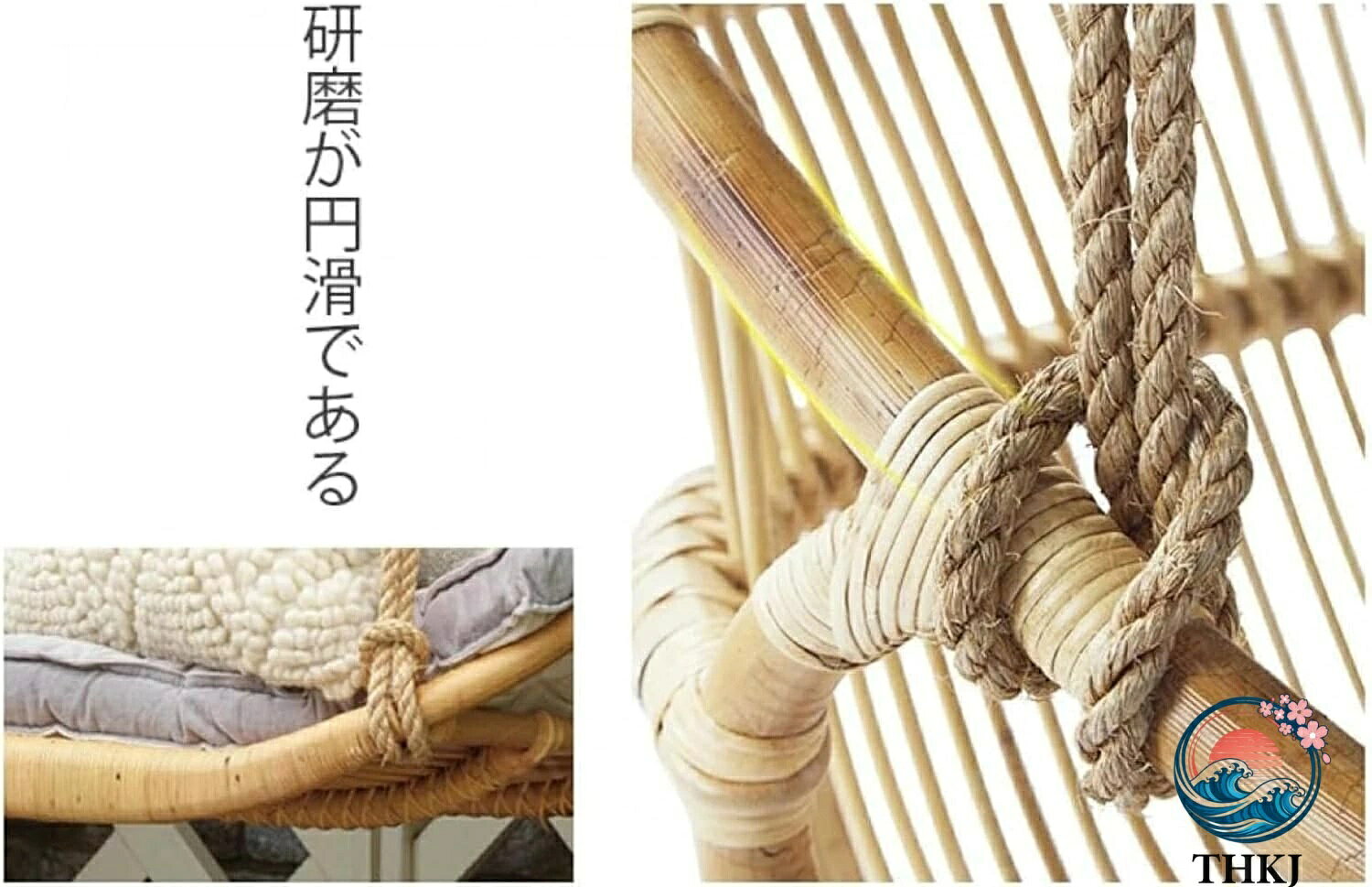 【全品5%ポイント】手織り籐製ハンギングスイングチェア 屋内屋外兼用横臥座り両用ロープチェア [3]