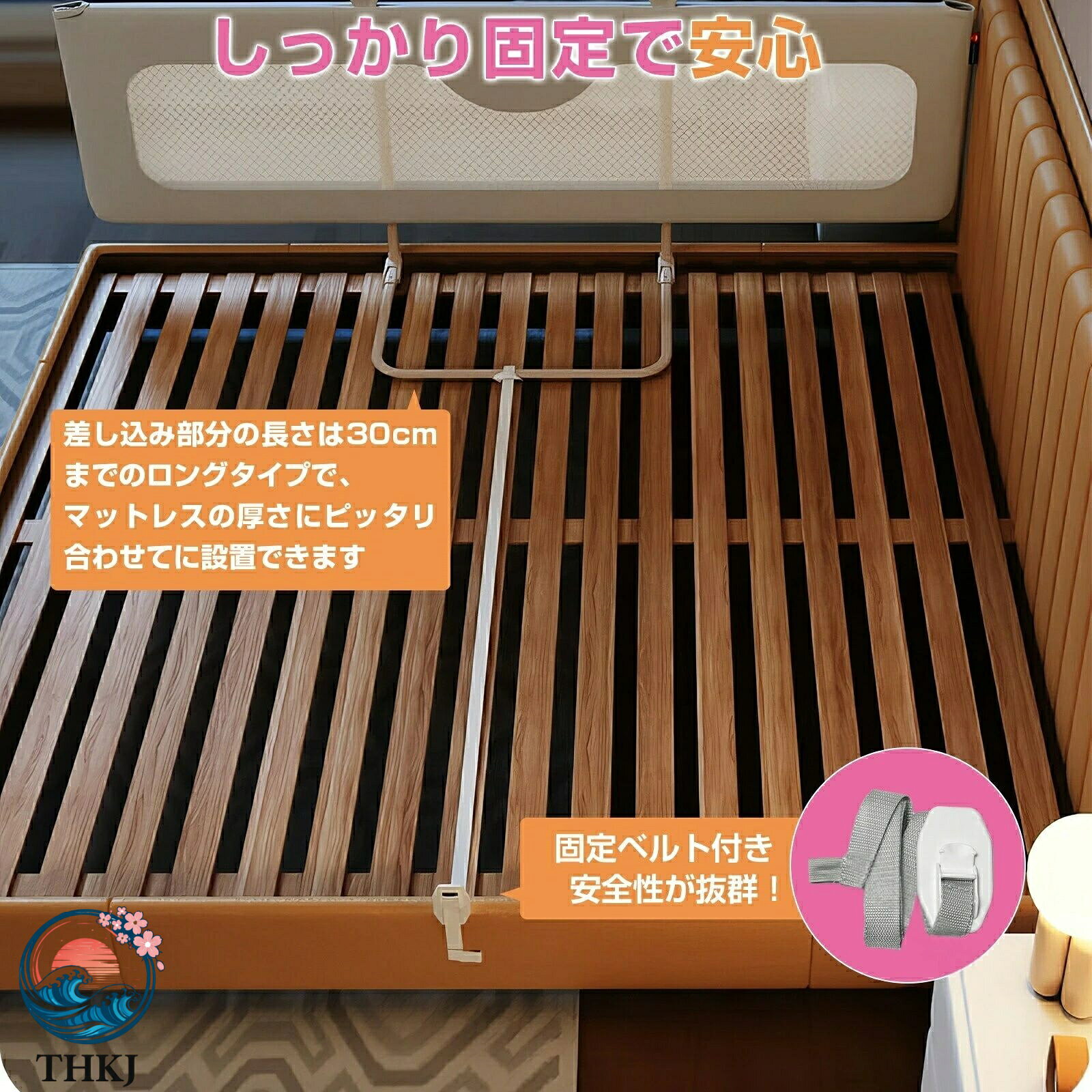 【全品5%ポイント】赤ちゃん ベッドガード 転落防止 ハイタイプ 120cm 150cm 180cm 大型 子供 折りたたみ コンパクト 高さ調整可能 生地洗濯可能 洗える クッション内蔵 ベッドフェンス 差し込み型 [3]