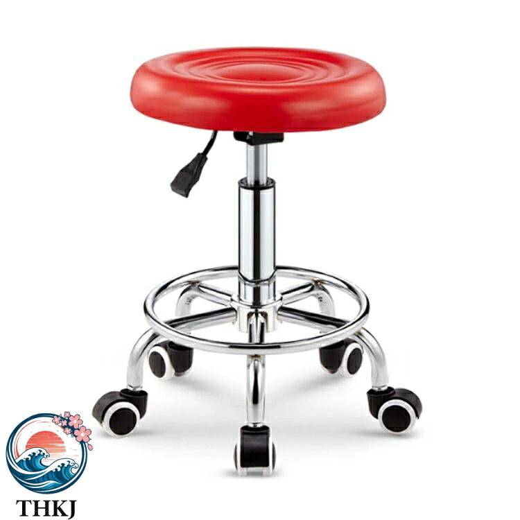 【全品5%ポイント】丸椅子 丸イス エステスツール スツール 椅子 美容室 施術 キャスター付き カット 厚手クッション 回転椅子 昇降式 回転チェアー ハイチェア ラウンドスツール 高さ調節 スツール ネイル サロン デスク PU レザー チェア 作業スツール 診察 イス 椅子 [2]