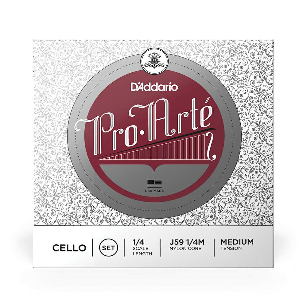 Pro・Arte Cello Strings Pro・Arte Cello Stringsはナイロン芯線の採用により温かみのある音が特徴。弦が馴染むのが早く中級者〜アマチュア・プレイヤーにお勧めのチェロ弦です。