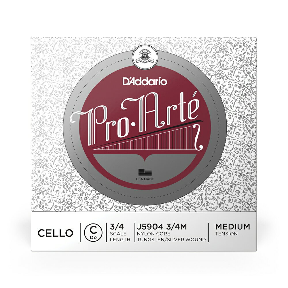 Pro・Arte Cello Strings Pro・Arte Cello Stringsはナイロン芯線の採用により温かみのある音が特徴。弦が馴染むのが早く中級者〜アマチュア・プレイヤーにお勧めのチェロ弦です。