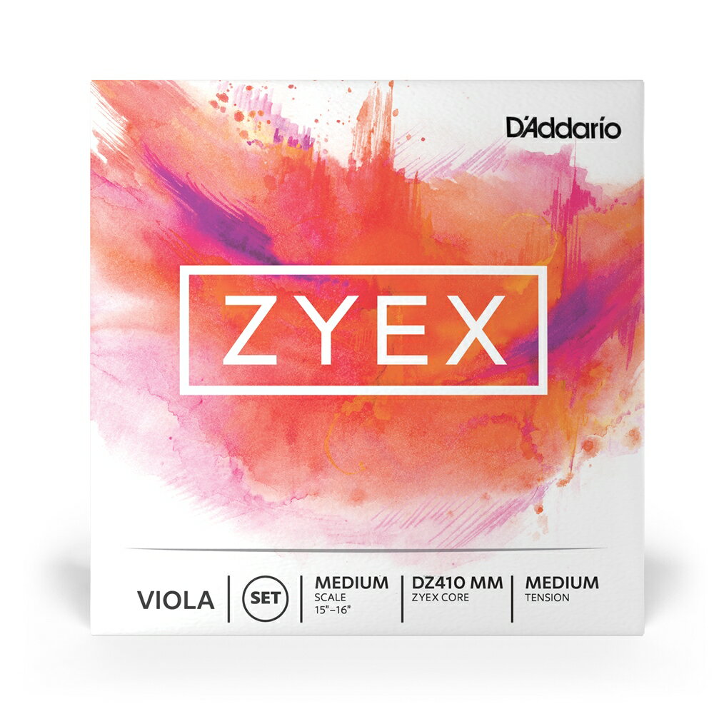 Zyex Viola Strings Zyexのヴィオラ弦はこだわりのあるミュージシャンのためにデザインされました。パワフルなサウンドを出すために、高度に洗練されたZyexシンセティックコア材料で作られています。弦のテンションは最高の弓へのレスポンスを得るためにオプティマイズされています。Zyexコアはそれぞれの弦のピッチの安定性とブレーク・イン・タイムの速さ、力強さに加えガット弦のようなお腹に響くサウンドを提供します。