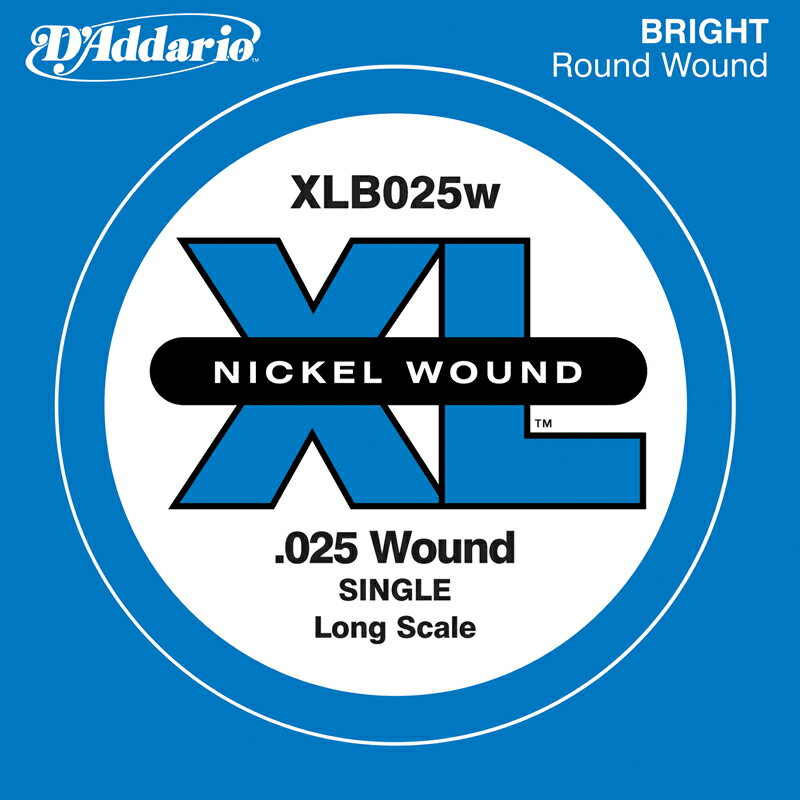 D'Addario ベース バラ弦 XLB025W Nickel Wound 【 daddario ダダリオ ベース弦 xlb025w 】【5と0のつく日はエントリー等でポイント4倍】【ゆうパケット対応】＊