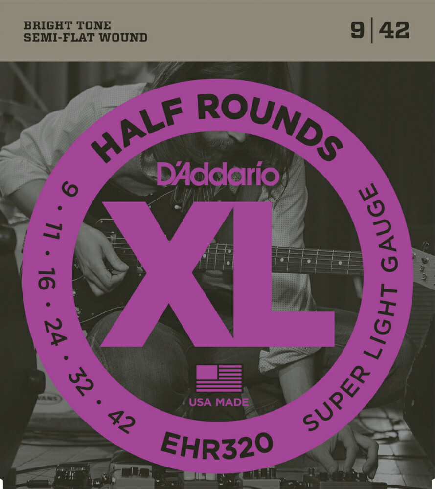 D'Addario ダダリオ エレキギター弦 EHR320 "XL Half Rounds" ＊