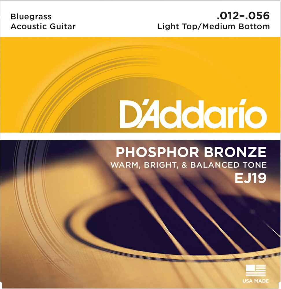 D'Addario ダダリオ アコースティックギター弦 EJ19 "Phosphor Bronze Round Wound" [ アコギ弦 EJ-19 daddario ] 【5と0のつく日はエントリー等でポイント4倍】【ゆうパケット対応】＊