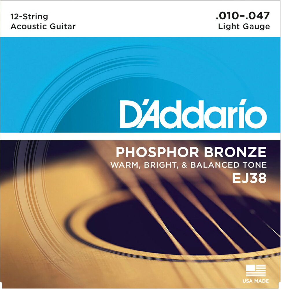 D'Addario ダダリオ アコースティックギター弦 EJ38（12弦用） 