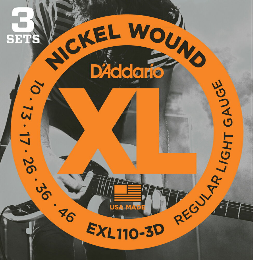 D'Addario ダダリオ エレキギター弦 EXL110-3D R.Light 010-046 ＊