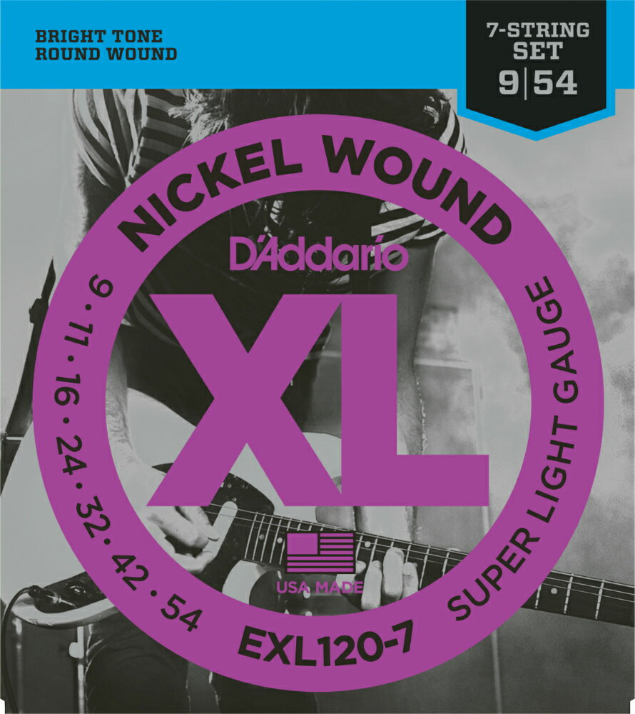 D'Addario ダダリオ エレキギター弦 EXL120-7 (7弦用) "XL Nickel Round Wound" ＊