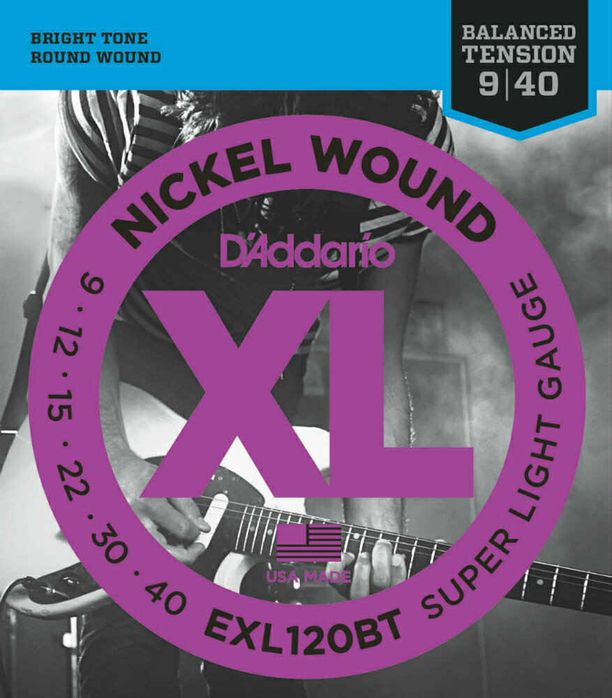 【5と0のつく日はエントリーでポイント4倍】D 039 Addario ダダリオ エレキギター弦 EXL120BT Nickel Wound Balanced Tension Super Light EXL-120BT daddario エレキ弦 【ゆうパケット対応】＊