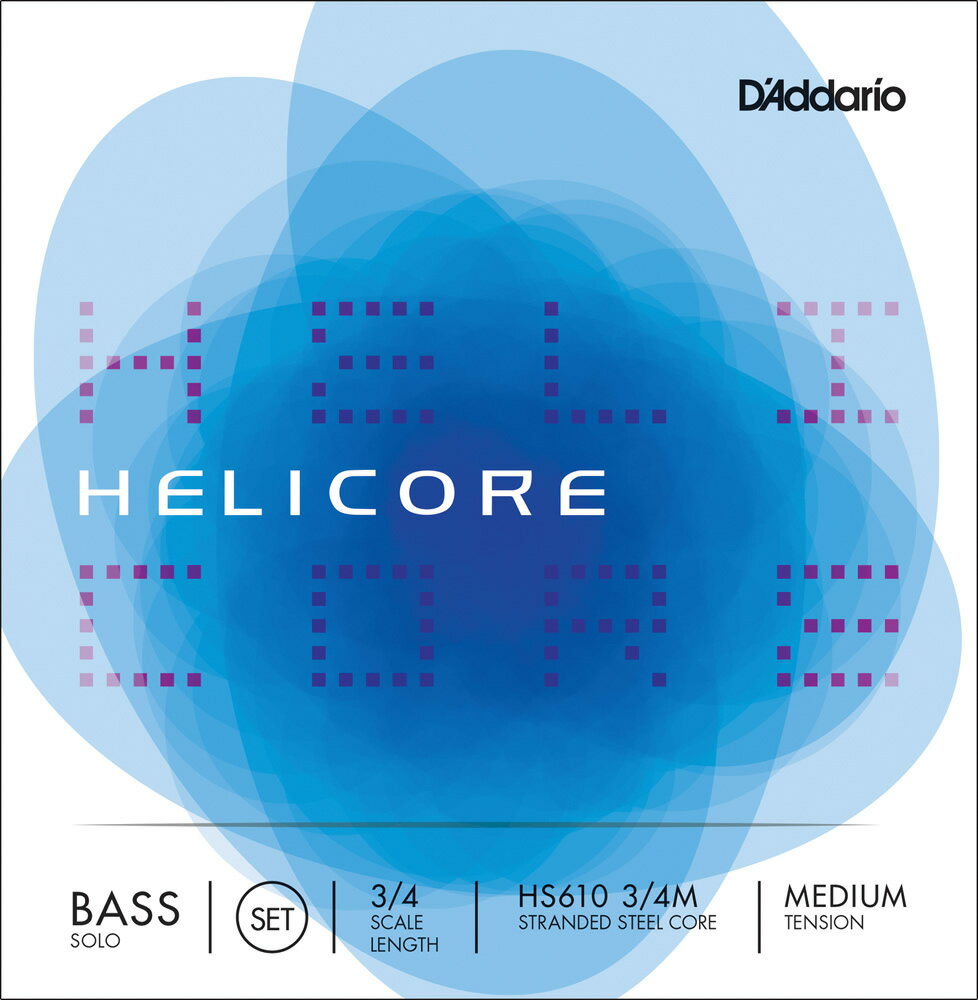 y50̂̓Gg[Ń|Cg4{zD'Addario Ebhx[X HS610 3/4M Helicore Solo Bass Strings / SET-MED (Zbg/~fBA)y__I daddario RgoXz