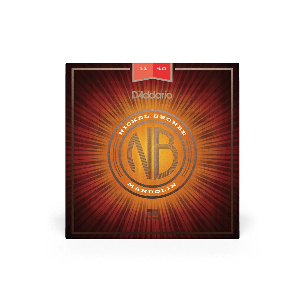 D'Addario マンドリン弦 NICKEL BRONZE Medium NBM1140 D'Addario の非コーティングプレミアム弦マンドリンのユニークなキャラクターを表現する為に開発されたNickel Bronze 巻弦Medium, 11-40