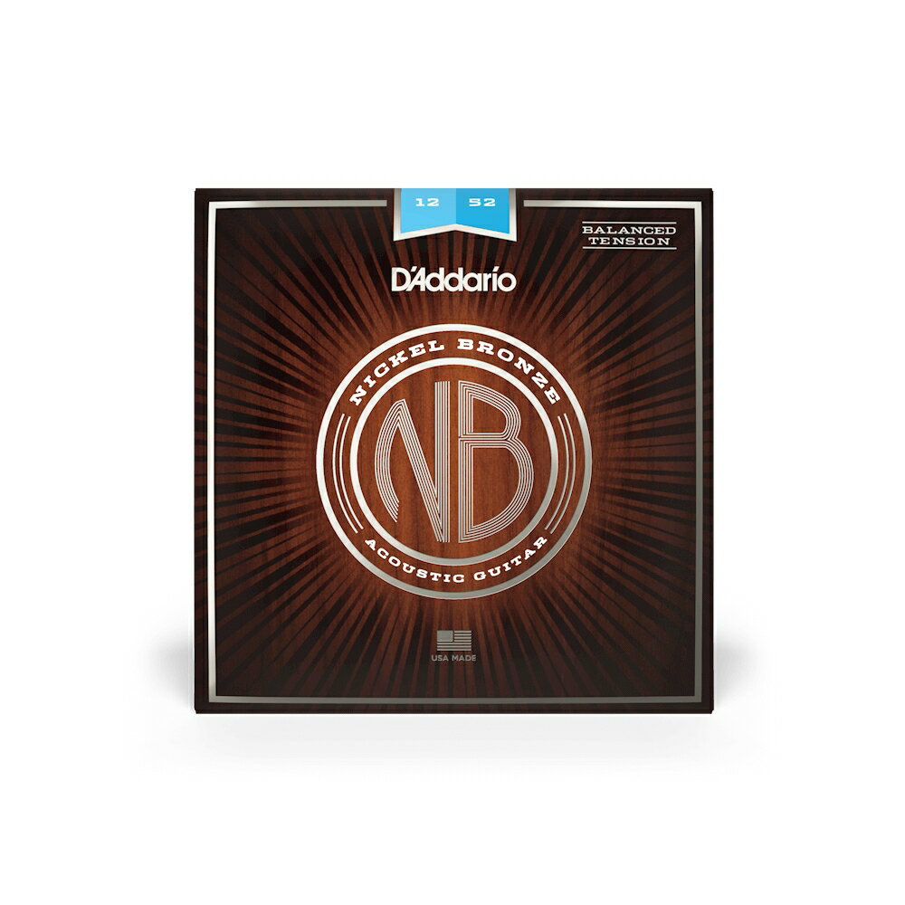 D'Addario ダダリオ アコースティックギター弦 ニッケルブロンズ Light .012-.052 NB1252BT バランスドテンション ＊