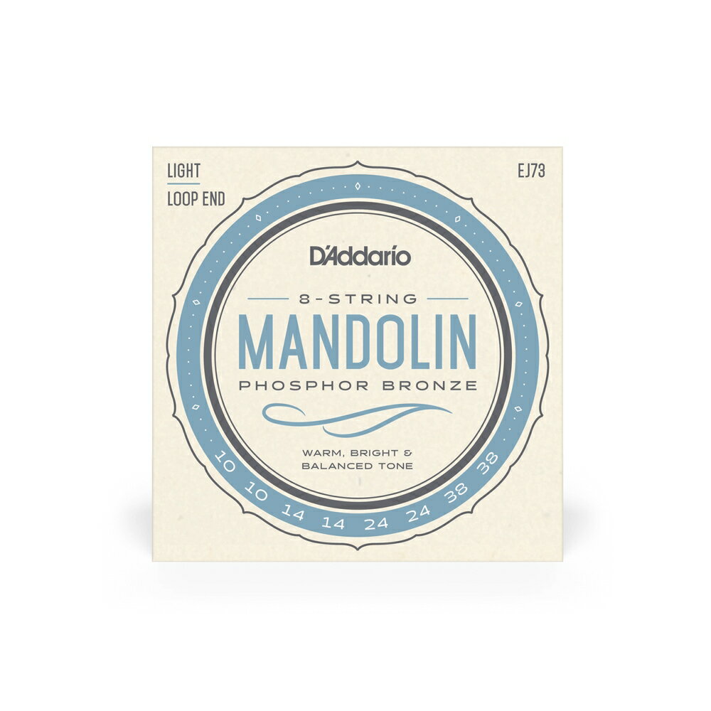 【5と0のつく日はエントリーでポイント4倍】D'Addario ダダリオ マンドリン弦 フォスファーブロンズ Light .010-.038 EJ73 [daddario ダダリオ]【ゆうパケット対応】＊