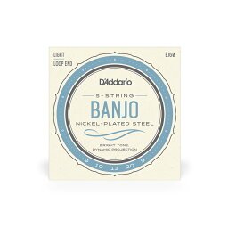 【5と0のつく日はエントリーでポイント4倍】D'Addario ダダリオ バンジョー弦 ニッケル Light 5弦 .009-.020 EJ60 [daddario ダダリオ]【ゆうパケット対応】＊