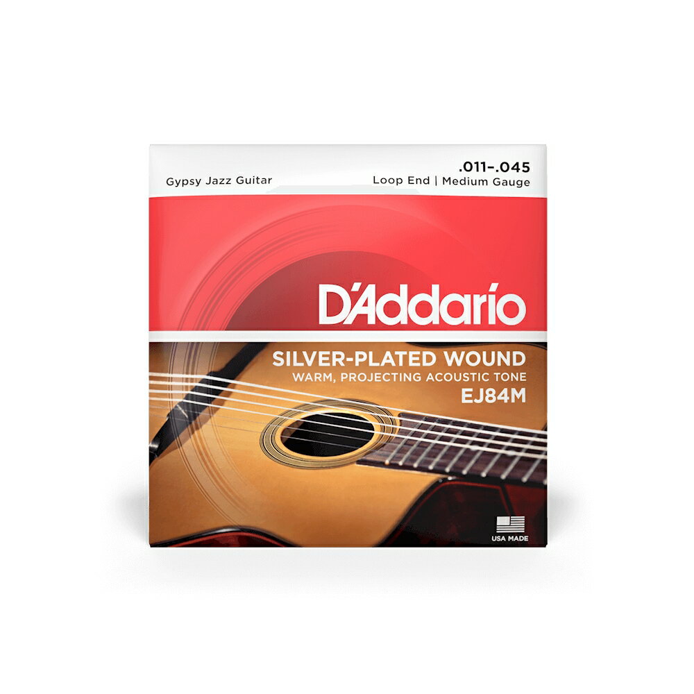 【5と0のつく日はエントリーでポイント4倍】D 039 Addario ダダリオ ジプシージャズギター弦 ループエンド仕様 Medium .011-.045 EJ84M daddario ダダリオ 【ゆうパケット対応】＊