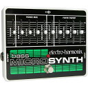 Bass Micro Synthesizer Analog Microsynth Bass Micro Synthesizerは、ギター用マイクロシンセをベース用にチューニングした製品です。パーカッシブなサウンドから弓弾きの様な逆回転サウンドまで、10個のスライダーを操作することによって初期のムーグ・シンセサイザーに代表されるヴィンテージ・アナログ・シンセサウンドをコントロールすることができます。 3-pole Analog Resonant Filter 4 Voice Mixer(Sub Octave/Original/Octave/Square Wave) Filter Sweep(Resonance/Start Freq/Stop Freq/Rate) True Bypass 寸法：144mm(W) x 119mm(D) x 60mm(H)&nbsp; 550g 電源：9V DCセンターマイナスアダプター JP9.6DC-200（付属）