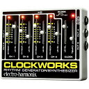 ClockworksRhythm Generator/Synthesizer ClockworksはElectro-Harmonixが1970年台に製作されていたクラシックペダルの忠実なリイシューです。シーケンサーやドラムマシーンに対してマスタークロックとして使用可能、かつElectro-HarmonixのCrash Padドラムシンセのような電子パーカッションをトリガーします。Clockworksは単体ではサウンドを生み出さず、パルスを生成して他の機器をトリガーし、Electro-Harmonixの8 Step Programのようにドラムマシンやシーケンサーのテンポを設定できます。 シーケンサーやドラムマシーンに対してマスタークロックとして動作 電子パーカッションのような商品をトリガーするためのビートを生成 外部機器を4種接続し、同じマスタークロックから4つの異なるクロックチャンネルにて楽しく簡単に複数リズムを生成可能 マスタークロックは本体または外部音源でも生成可能 フル・アナログ (JP)18VDC-500 ACアダプター付属