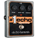 #1 Echo Digital Delay #1 Echoは、これまでにElectro-Harmonixが生み出してきた優れたアナログ・ディレイデザインの経験が注ぎ込まれており、デジタル・ディレイでありながら音楽的かつ、ナチュラルでウォームなアナログトーンを得られます。ディレイタイムは最長2秒まで設定可能です。 Digital Delay Delay Time 最長2秒 True Bypass 寸法：91mm(W) x 118mm(D) x 50mm(H)&nbsp; 350g 電源：9V DCセンターマイナスアダプター JP9.6DC-200（付属）