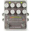 Platform Stereo Compressor / Limiter Platform は、ヴォリュームスウェル、テープリバース、オーバードライブなどのユニークな機能を搭載した、プロ仕様のステレオ・コンプレッサー/リミッター。スタジオやポストプロダクションでも使用できるほどの高い性能でありながら、ライブで使用できるコンパクトなフォーマットに収めた高品質コンプレッサーです。Platform を使用することで楽器のダイナミクスの正確なコントロールが可能で、ヴォリューム、アタック、リリース、サスティーンなどのコントロールに加え、モード切り替えボタン（コンプレッサー/リミッター）と、Knee の切り替えボタン（ソフト/ハード）を搭載します。専用のヴォリューム、トーン、ドライブコントロールを備えたオーバードライブ機能はさらなる幅広い音作りを可能にします。swell 機能は専用のノブを使用してコントロールし、時計回りに回すにつれ、よりヴォリュームの変化がなだらかになります。Platform は完全なステレオ仕様で、モノIN モノOUT、モノIN ステレオOUT、ステレオIN ステレオOUT にも対応します。また3色の LED インジケーターを搭載しており、リアルタイムでゲインリダクションの量が確認可能で VU メーターの様な役割を果たします。EHX 9.6DC-200mA アダプターが付属します。 楽器や状況にかかわらずダイナミクスを正確にコントロール可能なスタジオクオリティ・コンプレッサー/リミッター ヴォリューム、アタック、リリース、サスティーンなどのコントロールに加え、モード切り替えボタン（コンプレッサー/リミッター）と Knee の切り替えボタン（ソフト/ハード）を搭載。 フットスイッチで ON/OFF 切り替え可能なオーバードライブを搭載。コンプレッサーと合わせて使用する事でサチュレートしたスムースなサウンドを作り出します。 Swell コントロールを使用することでフェードイン効果、ヴァイオリン奏法、リバース効果などを再現。 ステレオ仕様。モノIN モノOUT、モノIN ステレオOUT、ステレオIN ステレオOUT にも対応。 3色の LED インジケーターを搭載。リアルタイムでゲインリダクションの量が確認可能。 複数のエフェクターや長いケーブルを接続しても信号を劣化させないステレオ・バッファードバイパス仕様。 EHX 9.6DC-200mA アダプター付属