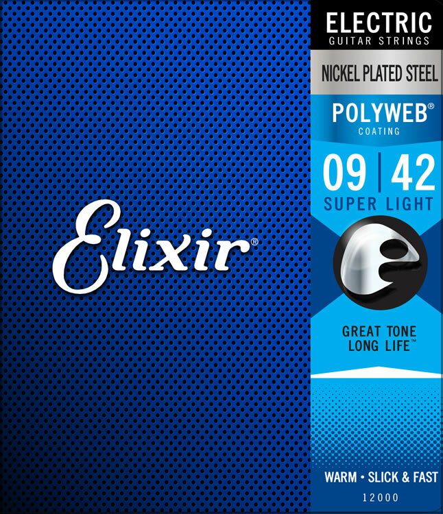 Elixir エリクサー エレキギター弦 ポリウェブ Super Light [ .009-.042 ] #12000 【 国内正規品 】【5と0のつく日は当店ポイント5倍！】【ゆうパケット対応】
