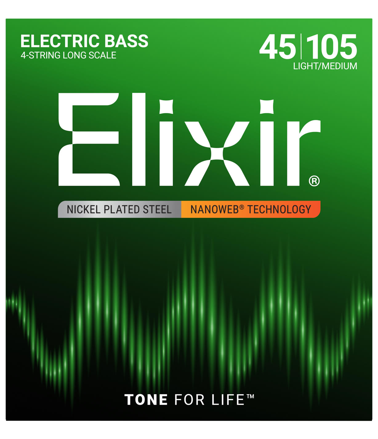 Elixir エリクサー ベース弦 ナノウェブ Medium [ .045-.105 ] #14077 【 国内正規品 】【11月1日は当店ポイント5倍！】【ゆうパケット対応】