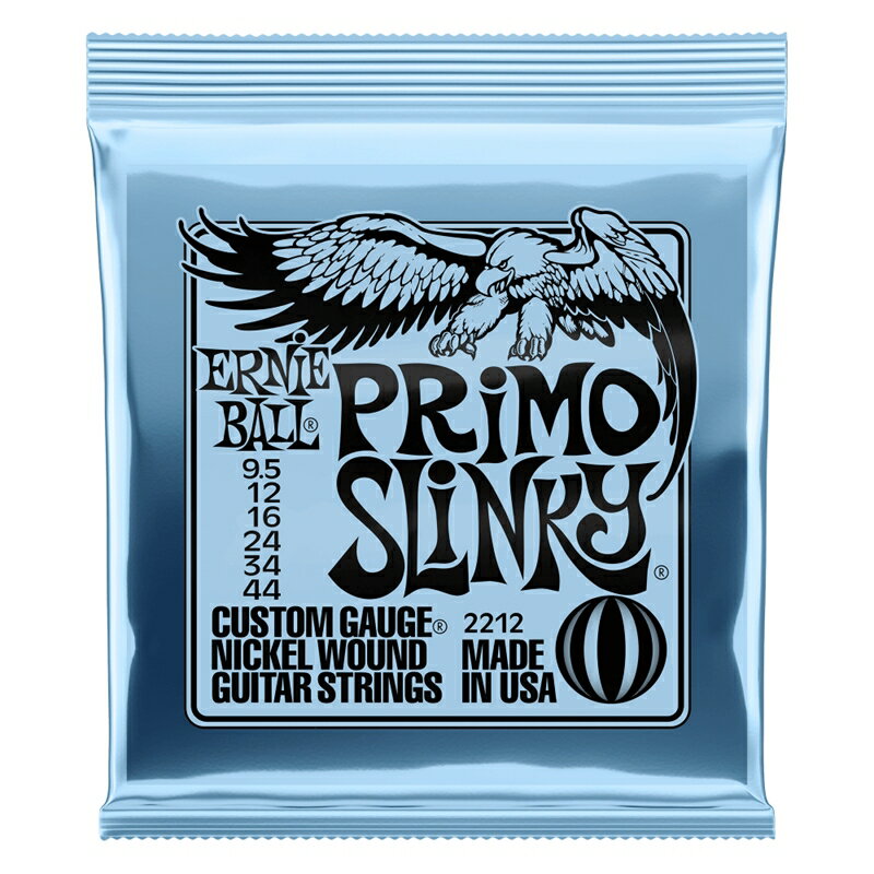 【5と0のつく日はP5倍 エントリーでさらにP4倍】ERNIE BALL エレキギター弦 2212 ニッケルワウンド Primo Slinky ゲージ .0095/.012/.016/.024/.034/.044 【アーニーボール】【ゆうパケット対応】