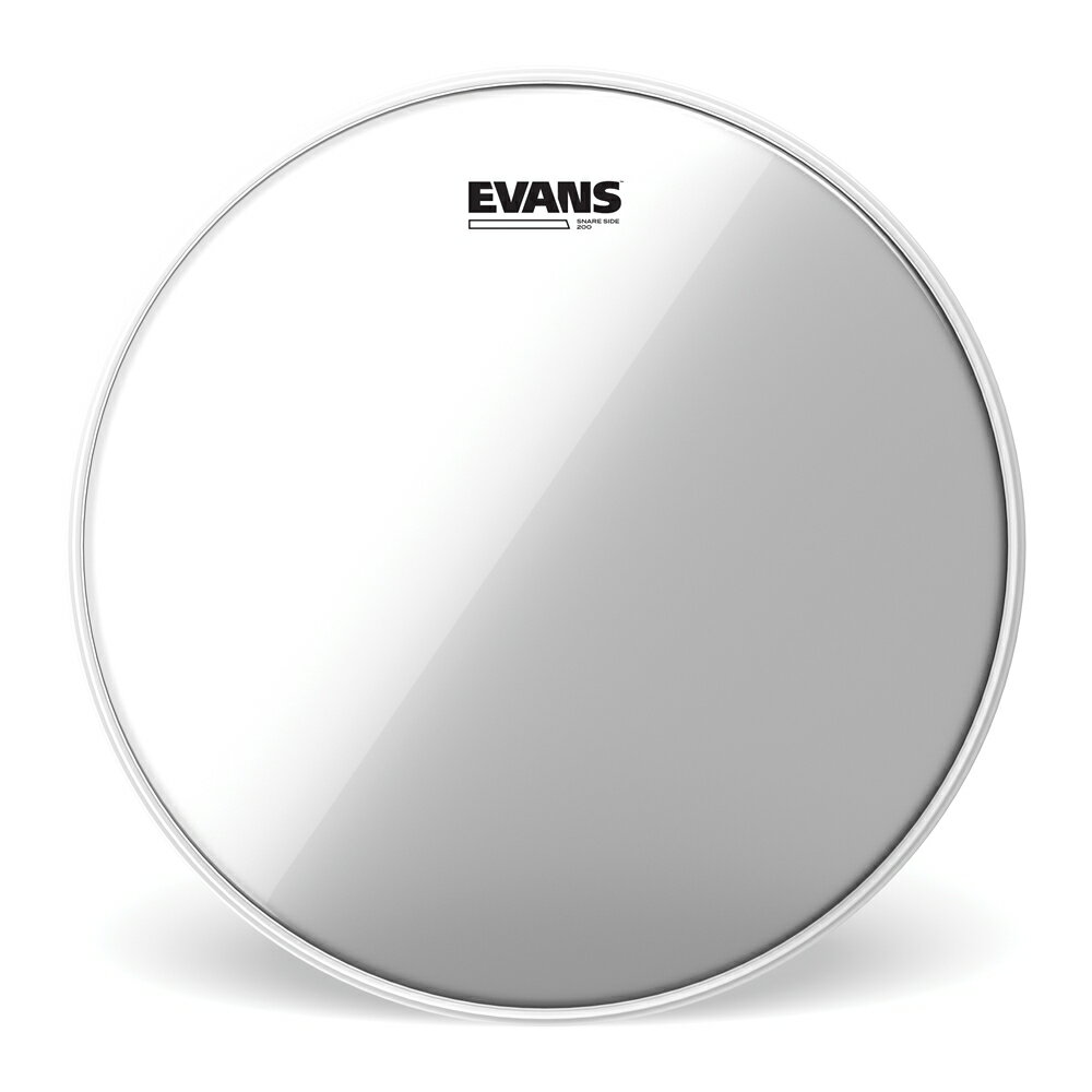 EVANS SNARE SIDE 200 Drumhead Evans Snare Side 200ドラムヘッドは、2milフィルムを使用し、リリカルで繊細なブラシワークや、ソフトなダイナミクスにも敏感に反応するスネアサイドヘッドです。 このドラムヘッドは、より繊細なレスポンスを追求したモデルです。抒情的なプレイにも反応良く追従し、コントローラブルなレスポンスを提供するように設計された2milフィルムの1plyを特徴とし、EVANSの打面用ヘッドの各モデルと相性が良く、ジャズ、オーケストラ、ビッグバンドなどのジャンルにマッチします。 ドラムのポテンシャルを引き出すために、定期的な交換を！ ボトムヘッドは打面用ヘッド同様、常に振動しています。裏側で見えづらく、打面用ヘッドの様に物理的な劣化が見えずらいため、メンテナンスを忘れがちですが、徐々に疲労が溜まり、劣化が進んでいます。ボトムヘッドの交換はサウンドを復活させるポイントです！ さらに、EVANS独自のLevel360テクノロジーを搭載。ドラムシェルのエッジに対して、均一にテンションが掛かり易くなっているので、チューニングレンジが広く、安定性、テンション感の均一性、耐久性が向上しております。 ・1ply 2mil 繊細なプレイにも敏感に反応する、リリカルなプレイに相性が良いモデル ・幅広いダイナミックレンジと感度の良いレスポンスで、スネアのポテンシャルを引き出す ・Level360テクノロジー搭載で、チューニングレンジが広く、高い安定性
