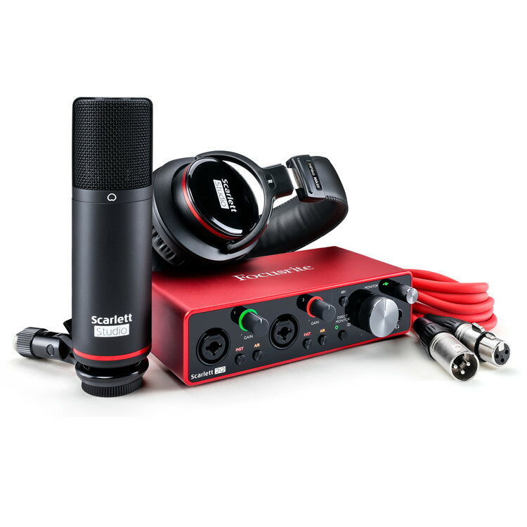 Focusrite USBオーディオインターフェース Scarlett 2i2 Studio 3rd Gen【第3世代 フォーカスライト オーディオインターフェイス】【DTM/歌ってみた動画/宅録/ゲーム実況等への音声入力に！】＊