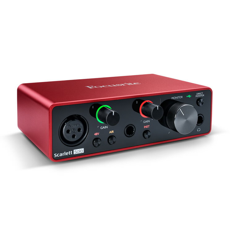 Focusrite USBオーディオインターフェース Scarlett Solo 3rd Gen【第3世代 フォーカスライト オーディオインターフェイス スカーレット】【DTM/歌ってみた/ゲーム実況等への音声入力に】＊